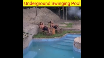 90 Days Build Underground Hut with Grass Roof and Swimming Pool #waterslide #swimmingpool #shorts