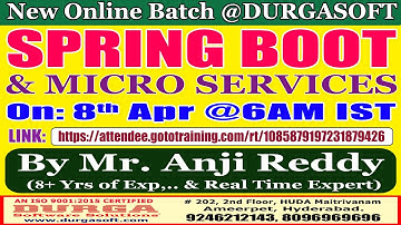 SPRING BOOT & MICRO SERVICES Online Training @ DURGASOFT