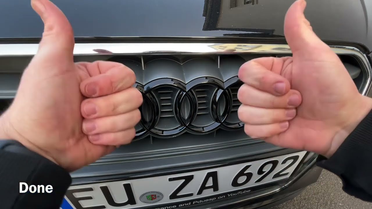 How to replace your Audi Four Rings Emblem on your front grill Audi A4  Avant DIY 