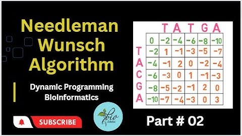 Needleman Wunsch Algorithm|| Dynamic Programming|| Bioinformatics|| Part # 02 (Example)