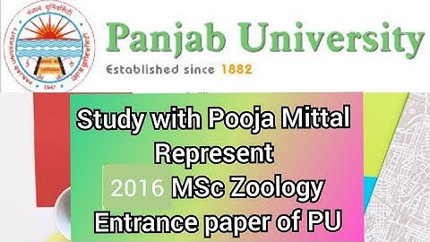 2016 PU MSc zoology entrance paper with answers
