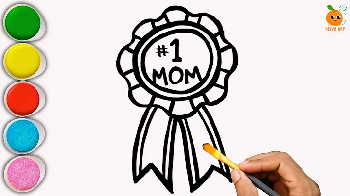 Mother's Day Ribbon Drawing and Coloring for kids and Toddlers | How to Draw a Mother's Day Ribbon