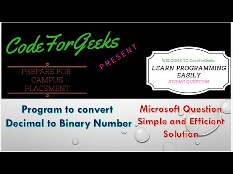Program to Convert Decimal Numbers to Binary Numbers in C/C++