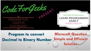 Program to Convert Decimal Numbers to Binary Numbers in C/C++