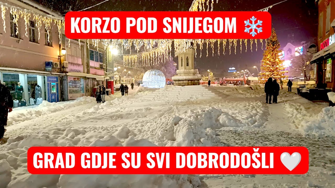 Tuzla noću pod snijegom ❄️ Prizori koji oduzimaju dah