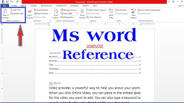 ms word in hindi | reference tab in ms word | ms word reference tab in hindi | ms word references