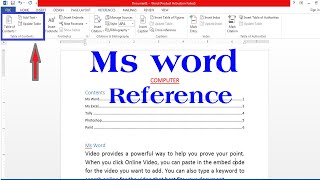 ms word in hindi | reference tab in ms word | ms word reference tab in hindi | ms word references