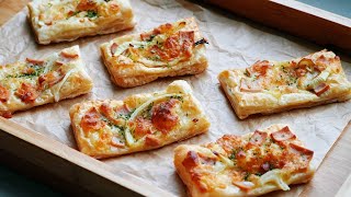 Only one sheet of puff pastry! Easy snack recipe for kids ! Mouth watering snack recipe for party