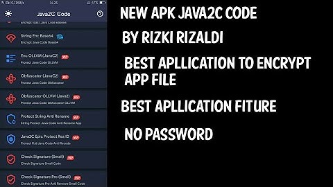 New Apk Java2C Code By Rizal Developer App To Encrypt File App