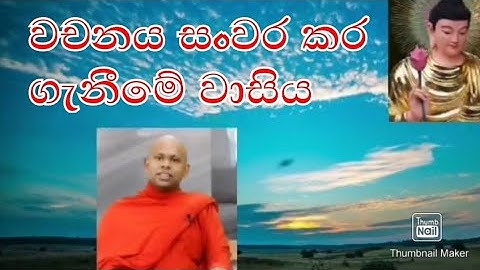 වචනය ✨️සංවර කර ගැනීමේ වාසිය වැලිමඩ සද්ධාසීල හිමි