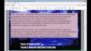 Pengisian Online IX : Allahumma ya Syakur