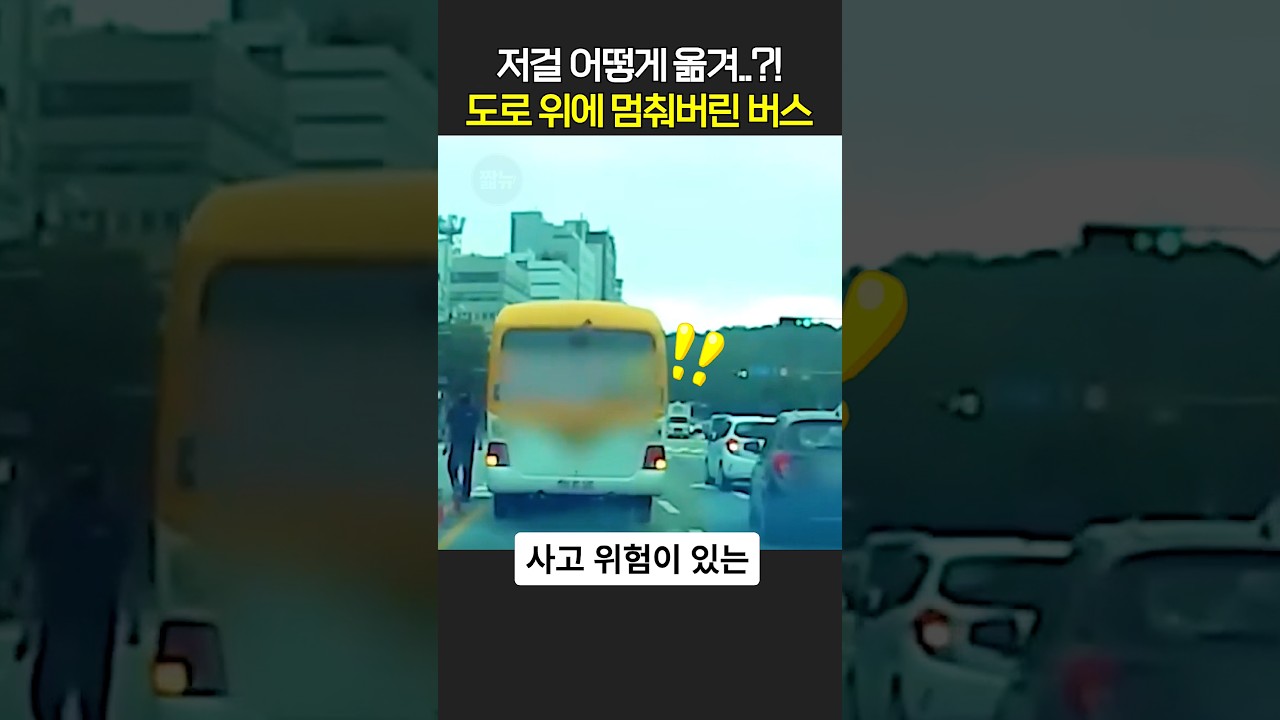 저걸 어떻게 옮겨..?! 도로 위에 멈춰버린 버스