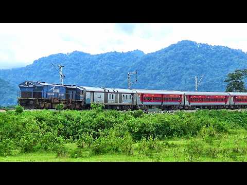 90 degree curvy 13247/Kamakhya - Ara Capital Express train powered by SGUJ/20000/WDP-4 locomotive