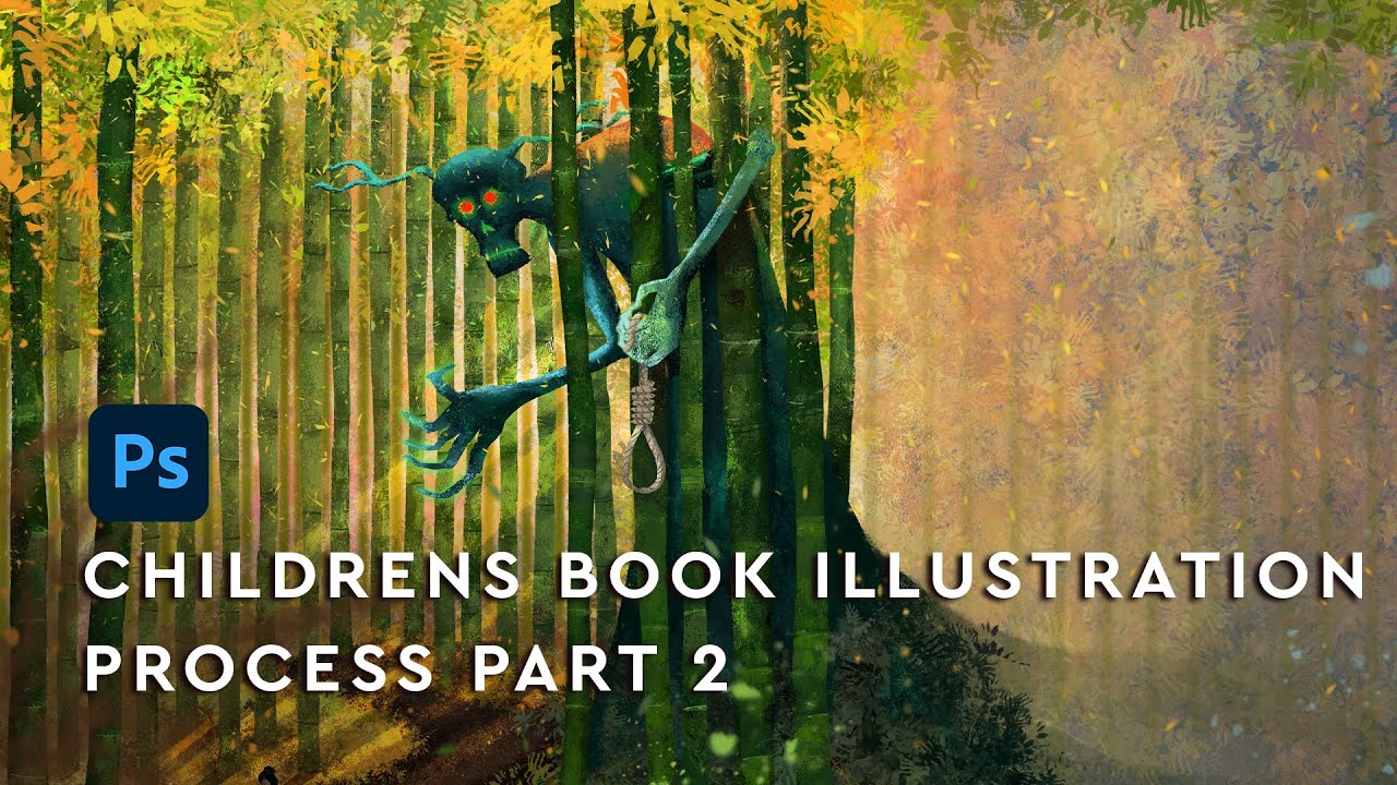 How to illustrate a children's book | Page 1 process Part 2 - YouTube
