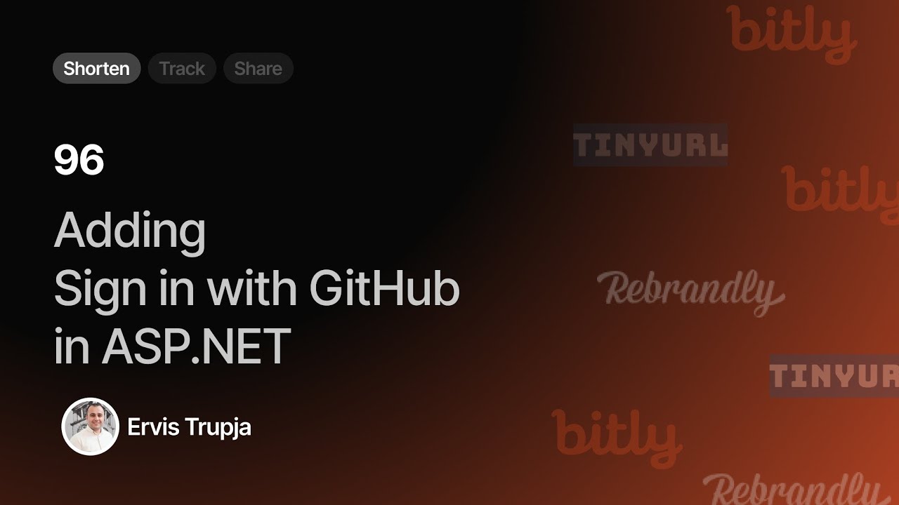 96. Adding Sign in with GitHub in ASP.NET - YouTube