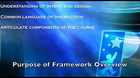 The Instructional Framework - A Common Language of Instruction