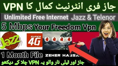 Jazz Free Internet your freedom vpn fast speed and work 💯💯✅✅