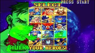 All characters in Marvel vs. Capcom: Clash of Super Heroes (PS1)