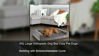 XXL Large Orthopedic Dog Bed Cozy Pet Dogs Bedding with Bolster Washable Cover