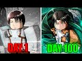 Spending 100 days as levi ackerman in attack on titan revolutionroblox