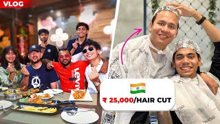 My First Visit in India ❤ ₹ 25000 Haircut & Haircolor with Ug Ayush & Sooneeta - Tonde Gamer
