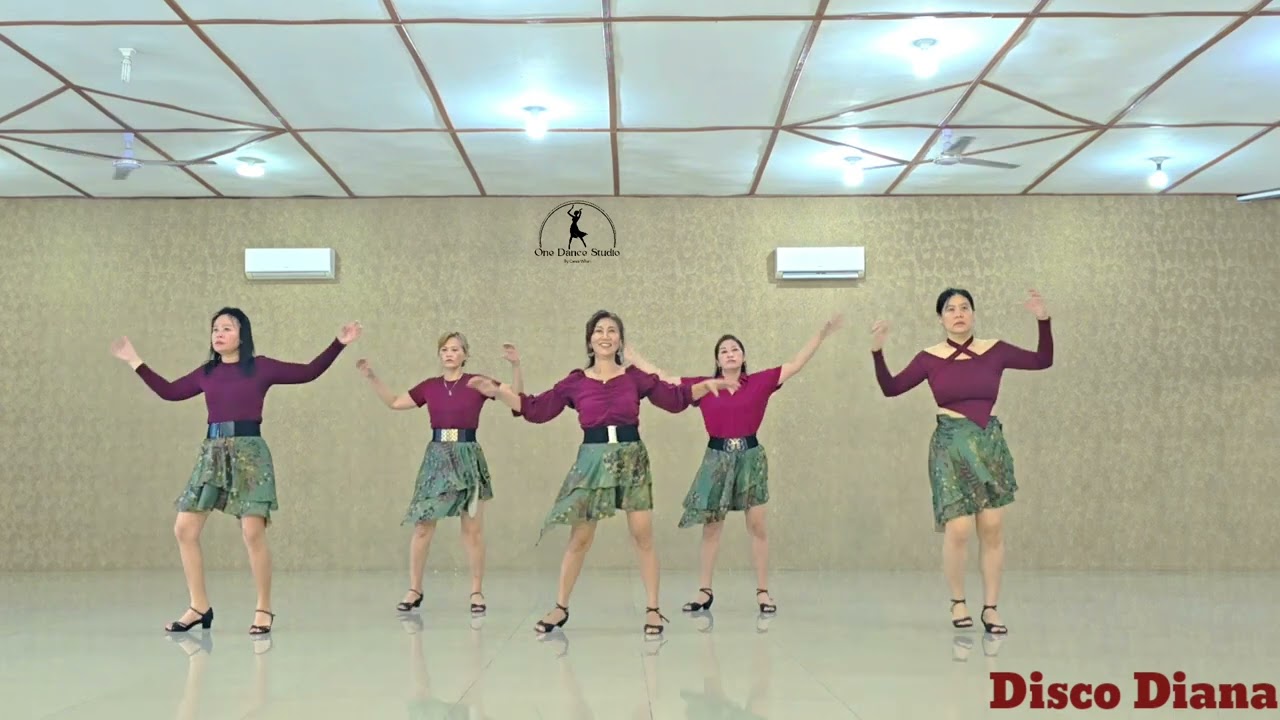 Disco Diana - Line Dance // Improver - Demo #diana #oldmusicsong #linedanceindonesia #discodiana 💚🩶🖤