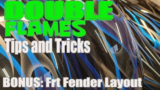 Custom painted double Flame job how-to, tips and tricks video shown on a Harley motorcycle set