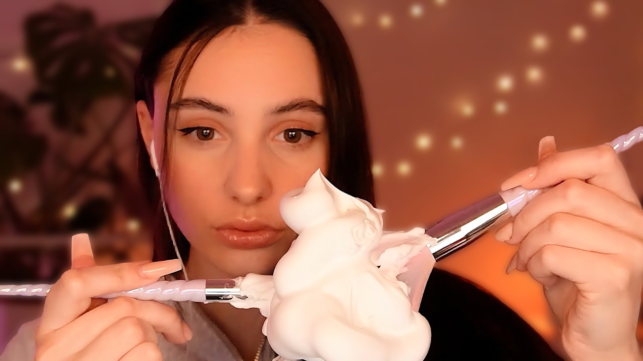 ASMR 30min Brain Massage 🧠😴 Shaving Cream on Mic 🎙💭 NO TALKING