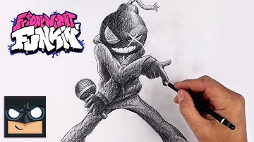 How To Draw Ballistic Whitty 💣 FNF Sketch Tutorial