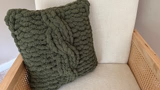 HAND KNIT A CHUNKY CABLE PILLOW by Brenda Kay 988 views 11 months ago 19 minutes