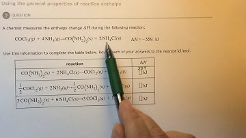 Aleks Using the general properties of reaction enthalpy
