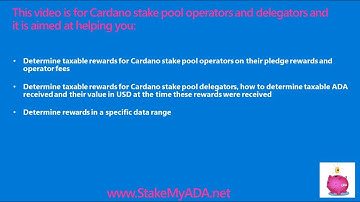 Cardano stake pool LEGA www stakemyada net   how to determine my taxable amount from staking ADA
