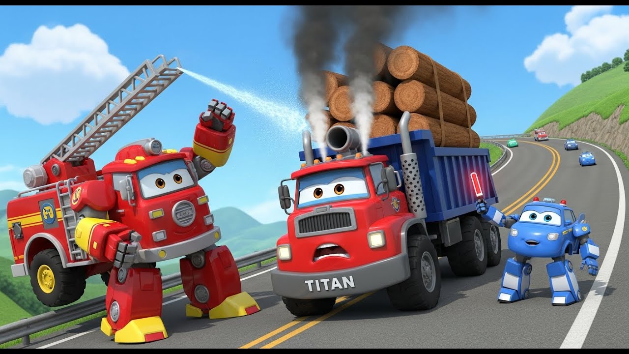 Titan's Heavy Load | Traffic Safety & Engineering for Kids | Robocar ...