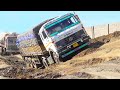 Its National High Way Road : But Not Like That | Trucks Driving On Very Bad Roads | Trucks In Mud