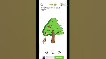 Brain out level 20 puzzle help giraffe to eat the apple