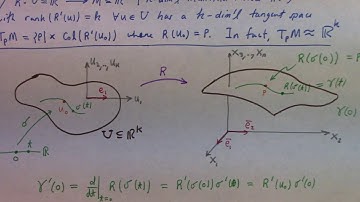 Advanced Calculus: tangents to curves on manifold form vec. space, 9-18-17, part 2