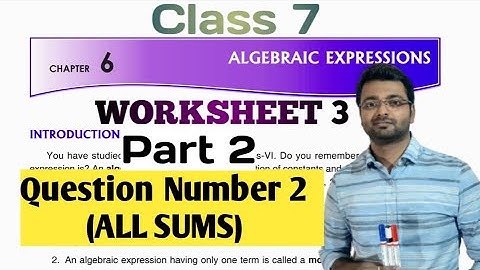 D.A.V. Math | Class 7 | Ch-6 | Algebraic_Expression | Worksheet 3 | Q.No.2_ALL |  Art Of Mathematica