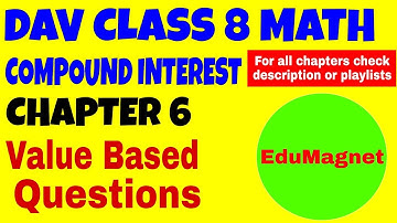 DAV MATH CLASS 8 CHAPTER 6 COMPOUND INTEREST | VALUE BASED QUESTIONS | BY EDUMAGNET