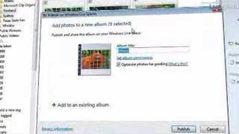 Windows Live Photo Gallery - Publish Your Photos Online