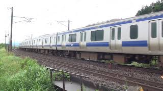 東北本線 白河-久田野 羅漢踏切 Ｅ５３１系Ｋ４７７編成 ＫＹ入場通過 2020.07.02