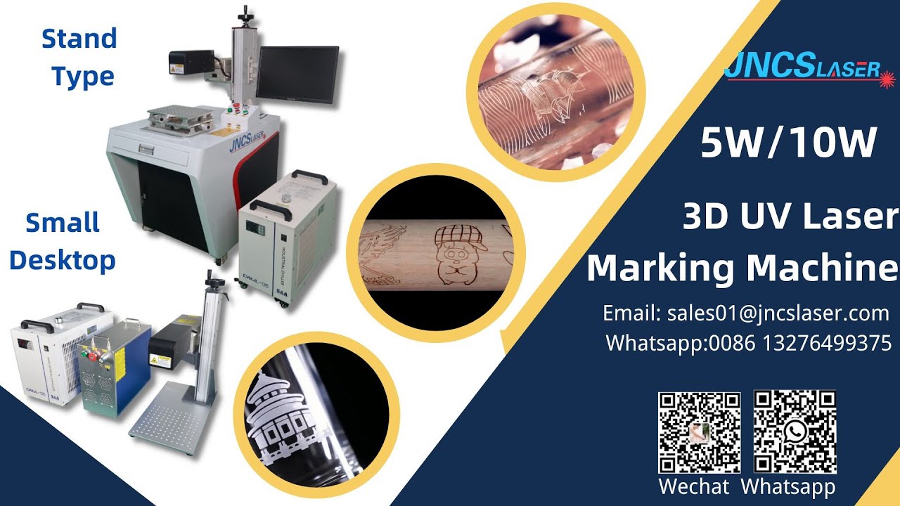 Hot 5W 10W 3D dynamic focusing UV laser marking machine for glass wood ...