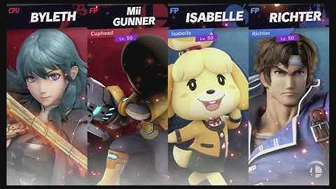 Super Smash Bros Ultimate Amiibo Fights – Request #15032 Byleth & Cuphead vs Isabelle & Richter