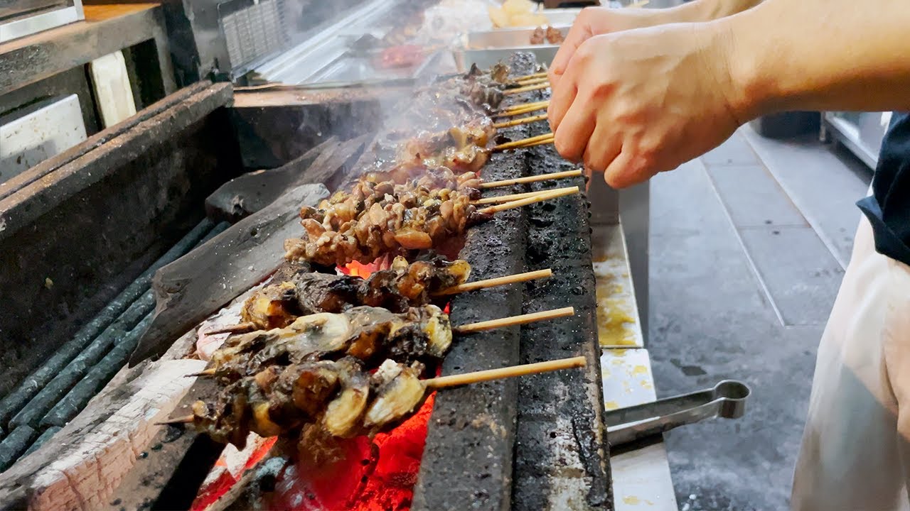 うなぎ串”一通り”【夜の部】鰻串/元祖うな鐡（Grilled Eel skewers）備長炭を使った串焼きは燻すため！兄弟で継承