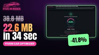 FiveM Car Optimizer: 38.8 MB to 22.6 MB in 34 Seconds (Fix Lag & Texture Loss)