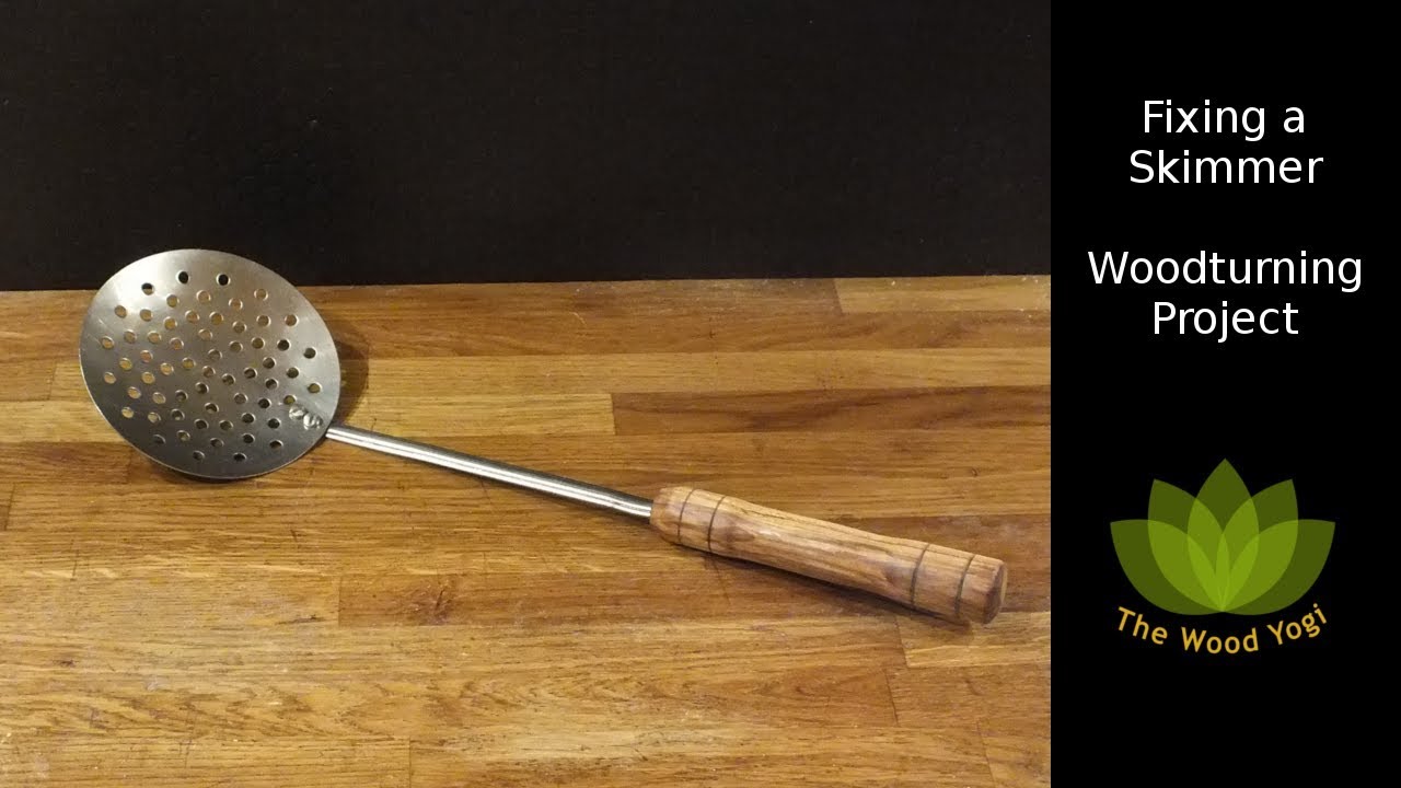 Fixing a Skimmer Kitchen Utensil Woodturning Repair Project YouTube