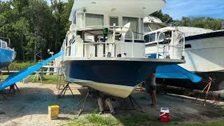 Grinding out electrolysis on an aluminum boat
