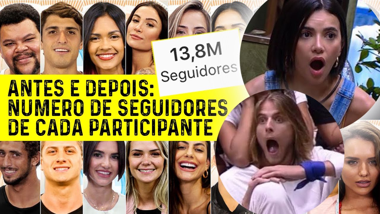 BBB 20 ANTES E DEPOIS: NÚMERO DE SEGUIDORES DE CADA PARTICIPANTE