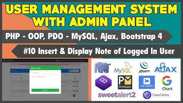 #10 User Management System With Admin Panel | Insert & Display Note of Logged In User