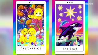 Free Lisa Frank inspired tarot cards are out for your inner teen girl to go wild