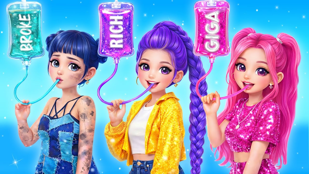 Cardboard vs Fluffy vs Golden Makeover Challenge! KPop Demon Hunters Makeover